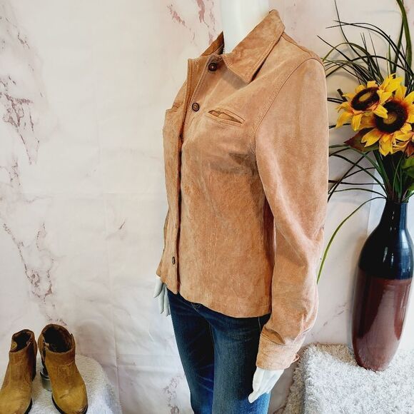 Vintage Anonymous blush suede shirt jacket - Picture 4 of 6